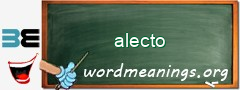 WordMeaning blackboard for alecto